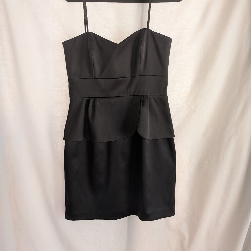 Laundry by Shelli Segal Black Strapless Peplum Mini Dress Size 10